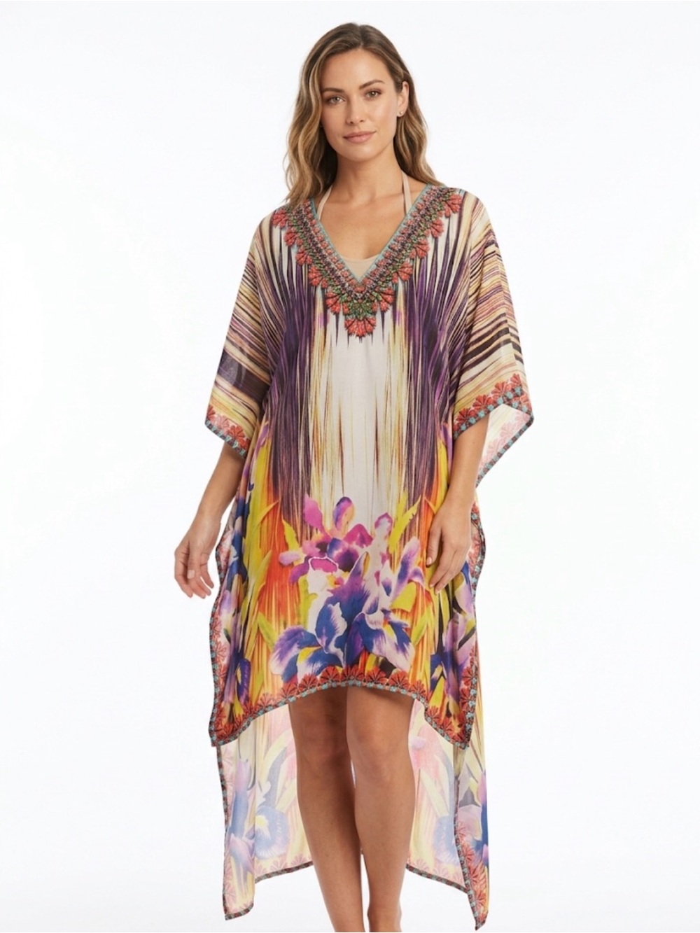 Sakkas Multicolor Floral Scarf Shawl One Size Lightweight